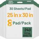 Super Sticky Easel Pad, 25 x 30 Inches, 30 Sheets/Pad, 8 Pads/Pack (Green), Large Self Stick Flip Chart Paper for Whiteboards, Premium White Chart Paper for Teachers, Office, and Classroom Supplies