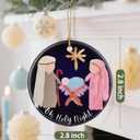 3 x Nativity Scene Christmas Ornament, Jesus Birth Christmas Ornament, Holy Family Decoration, Religious Holiday Decor | Gifts for Christian, Gifts for Religious Women - Style H