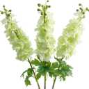 YalzoneMet 3Pcs Light Green Delphinium Artificial Flower Long Stem for Tall Vase 31.5'' Real Touch Fake Larkspur Latex Big Delphinium for Home Decor Floor Vase Flora Table Centerpiece