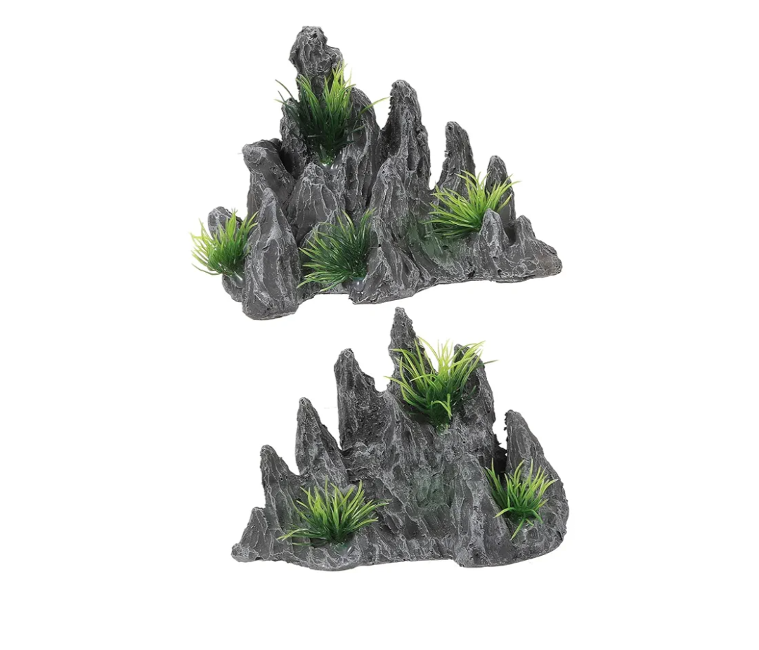 2pcs Aquarium Rockery Decor Fish Tank Landscape Ornament Realistic for Decoration Unique Fish Tank Accessory