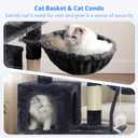 Heybly Cat Tree with Toy, Cat Tower Condo for Indoor Cats, Cat House with Padded Plush Perch, Cozy Hammock and Sisal Scratching Posts, Smoky Gray HCT004SG