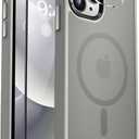MOCCA Strong Magnetic for iPhone 12 Pro Max Case,[Compatible with Magsafe][Glass Screen Protector+Camera Lens Protector] Slim Thin Shockproof Cover Phone Case for iPhone 12 Pro Max 6.7",Titanium Gray