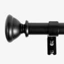 Curtain Rods for Windows 32 to 144 Inches Adjustable Length 1 Inch Diameter Window Curtain Rod with Aluminium Finials, Black