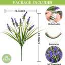Waipfaru 36 Bundles Artificial Plants Outdoor,Fake Flowers UV Resistant Outdoor Fake Plants,Faux Lavender Shrubs for Window Garden Patio Hanging Planter Pathway Front Porch (Purple)