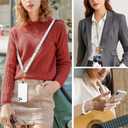 Cell Phone Lanyard Adjustable Crossbody Strap, Cute Universal Phone Neck Wristlet Wrist Strap Patch for Keys Case Accessories Cute White Dogs