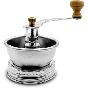 Stainless Steel Coffee Grinder Lid Attachment for Regular Mouth Mason Jars  Manual Crank Burr Grinder for Fresh Coffee, Ideal for Camping, Home Barista, Rust Proof Ceramic Mechanism