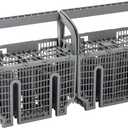 Upgraded 00675794 675794 9001396277 Dishwasher Cutlery Basket Silverware Basket (Gray) Replacement Part Compatible with Bosch Dishwashers, Set of 2