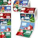 Famoby 2 Packs (Total:600pcs,300pcs/pack) Christmas Gift Tags Christmas Wrapping Paper for Christmas Presents Decoration Christmas Gifts Bags for Women Men Kids (2.95 x 1.6 inch)