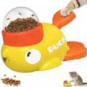 Cat & Small Dog Interactive Treat Dispenser Toy, 2-in-1 Duck Shaped Slow Feeder, Mentally Stimulating Puzzle Toy, Reduces Bloating Anti-Gulping for Indoor Pets