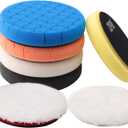 Buffing Polishing Pads, 7Pc 5.5 Inch Face for 5Inch 125mm Backing Plate Compound Buffing Sponge Pads Cutting Polishing Pad Kit for Car Buffer Polisher Compounding, Polishing and Waxing -PPTYS5SET