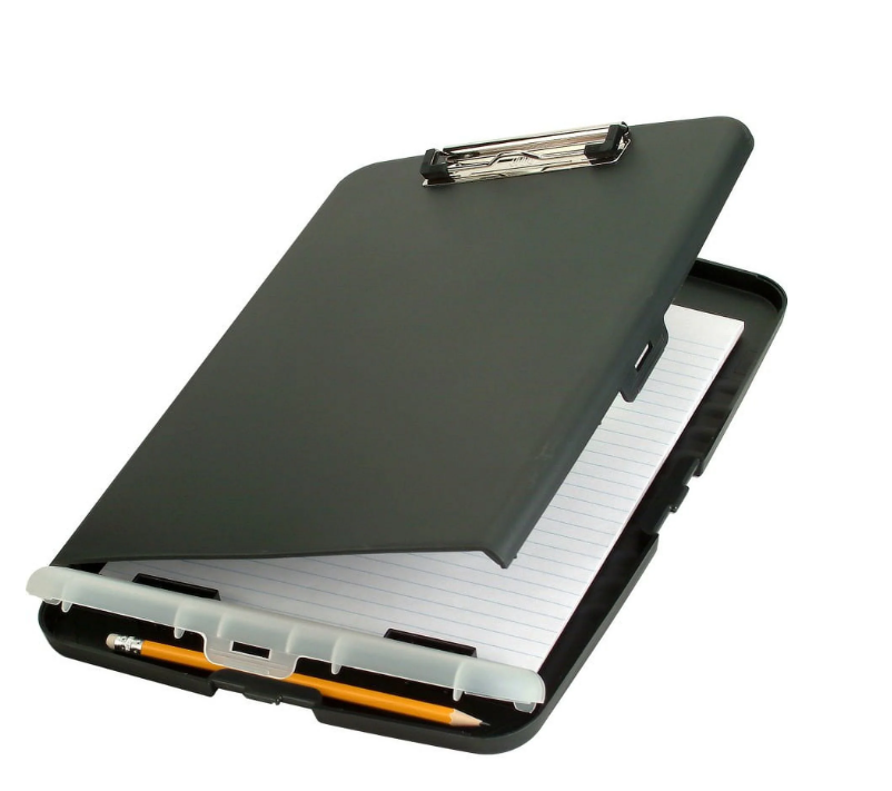 Officemate Slim Clipboard Storage Box, 10 1/2H x 14 1/2W x 1 1/4D, Charcoal/Gray (83303)