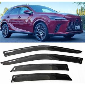 Window Visors Rain Guards Deflectors for Lexus RX350/RX350h/RX500h 2023-2026| Weather Shields | 4PC Smoke Tinted Side Vent Window Visors Wind Deflectors Sun Shade | No Drill Adhesive Tape