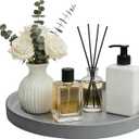 1 Pack 10" Bathroom and Vanity Tray, ABS Bathroom Counter Organizer, Coffee Table Decor for Perfume, Candles, Keys &More. Kitchen Countertop Organizer, Decorative Tray Soap Holder, Grey