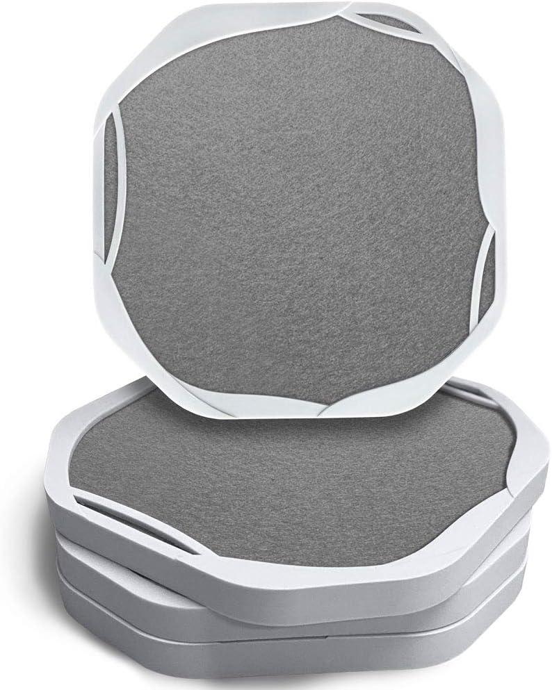 UMIRRO Absorbent Drink Coasters for Tabletop Protection | Silicone Coasters for Drinks Absorbent with Felt Pads | Cup Mat for Coffee, Beer, Wine | Non-Slip, Unbreakable and Kid Safe | Grey Set of 4 (15. Concrete Gray)