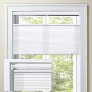 MiLin No Tools Top Down Bottom Up Cellular Shades Cordless No Drill Blinds for Windows Shades for Home Indoor Blinds and Shades - Light Filtering White 22 1/2" W x 48" H, 22.5"W x 48"H