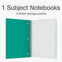 Oxford 1 Subject Spiral Notebook, Notebook for School, Plastic Covers, Back to School Supplies, College Ruled, 100 Sheets, 5 Pack, Assorted Primary Colors: Black, Blue, Red, Green and Yellow (1009289)