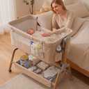 [Extra Large All-in-One Bedside Bassinet Crib Sleeper, 34×24×13 Inch