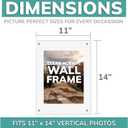 pbf PHOTO BOOTH FRAMES 11x14 Acrylic Frame for Wall | Wall Mount & Tabletop | 14x11 Horizontal Clear Acrylic Photo Frame for Poster, Diploma, Business License | Modern, Minimalist Style