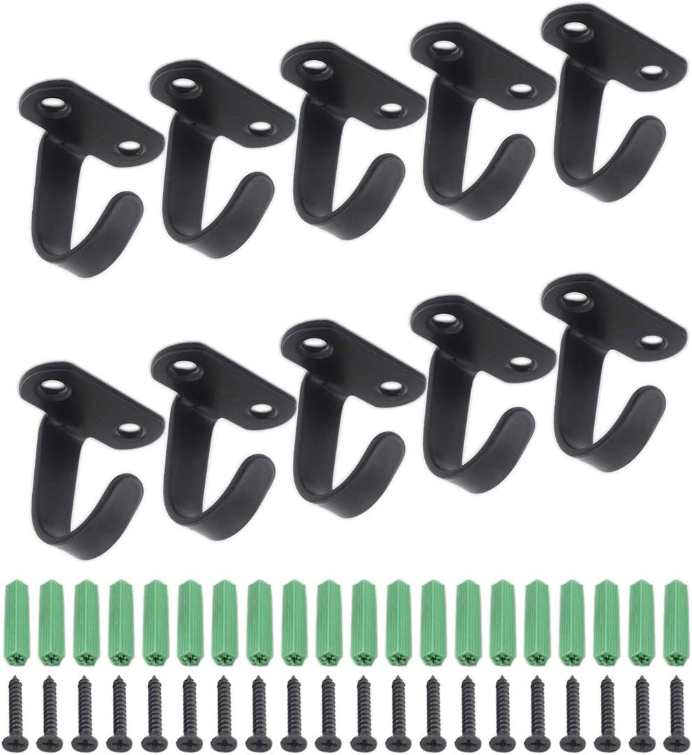 Black Stainless Steel Ceiling Hook, Cup Hooks Closet Ceiling Mounted Hooks for Hanging Plants,Bird Feeders,Wind Chimes,Lanterns,Decoration Lights,10 Pack