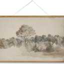 VIYYIEA Extra Large Size Canvas Wall Art, 36x54 Vintage Scroll Hanging Landscape Print, Rustic Watercolor Countryside Scene Wall Dcor for Living Room, Bedroom, or Farmhouse (Anthonys Grove)