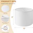 Lamp Shades Set of 2, 12"x12"x10" Large White Linen Drum Lampshade for Table Lamps Floor Lamp, Natural Linen Fabric Replacement Lamp Shade, Hand Crafted Medium Lampshade, Easy Assembly