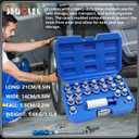 21PCS Wheel Locking Nut Key Kit Compatible with BMW, Wheel Lock Nut Socket Adapter Set, Anti-Theft Lug Nut Removal Tool, Anti-Theft Screw Remover