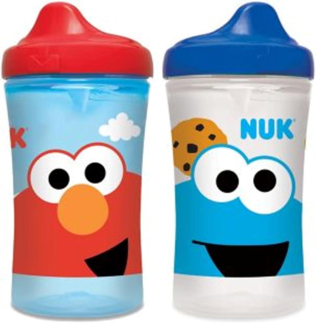 NUK Sesame Street Hard Spout Cup, 10 Oz, 2 Pack  BPA Free, Spill Proof Sippy Cup