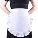 Love Potato 100% Cotton White Half Apron, Classic Halloween Party Cosplay Costumes Dress Accessory (White)