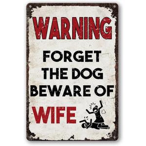 Man Cave Signs Garage Decor For Men Tin Signs Forget The Dog Beware Of Wife Sign Funny Bar Signs Garage Accessories For Man Cave Metal Signs For Garage Decorations Cool Mancave Stuff For Men 8x12 Inch (06)