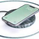 Einova Classic Stone – Marble Wireless Charging Pad Designed in Italy, Integrated 6 ft USB-C Cable, Smartphones, Wireless Earbuds, Smartwatches – Pine Verde Alpi Marble
