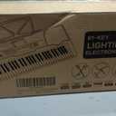 61 Key Portable Electronic Keyboard Piano w/Lighted Full Size Keys, LCD, Headphones, X-Stand, Stool, Music Rest, Microphone, Note Stickers, Built-In Speakers,3 Teaching Modes