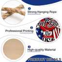 4th of July Wreaths,SWEKKE Welcome Wreath for Front Door, God Bless The USA Welcome Wooden Decor Door Sign Wreath 12 Inch, Welcome Cross Irregular with Tricolor Flag Welcome Door Sign Decorations