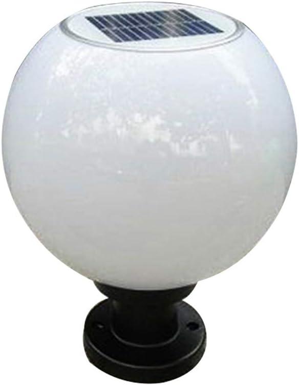 OSALADI 200MM Led Solar Post Light Outdoor Round Ball Landscape Light for Exterior House Garden Yard Patio Fence Deck, White, Random Base