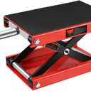 Motorcycle Scissor Jack - 1100LBS Heavy Duty Motorcycle Lift with Safety Lock Pin & Non-Slip Saddle, Manual Crank Handle, 3.7"-18.7" Lift Range for Dirt Bike Stand, Cruiser & ATV Garage Repair (Wide Deck, Red)