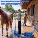 Therwen 100 ft Recoil Garden Hose, Self-coiling Lightweight Water Hose with 3/4'' Brass Connector and 8-pattern Spray Nozzle, Kink-free Spiral Hoses for Rv, Boat, Balcony and Car Washing