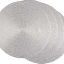DII Woven Placemats Collection Metallic Round Placemat Set, 15", Platinum Silver, 4 Piece