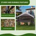 Summertrail Extra Large Dog House Outside, Dog Tent Outdoor, Big Dog Shade Shelter Doghouse Canopy with Three-Sided Breathable Mesh Windows, Gray Sun Rain Cover for Pet Cat Livestock 4'x 4'x 3.3'