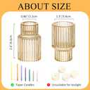 Amber Glass Taper Candle Holders Set of 12, Small Tapered Candlestick Holders in Bulk, Modern Short Candle Sticks for Dining Table Centerpiece Wedding Christmas Party & Holiday Decorations