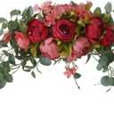 H&S BRIDAL Wedding Arch Flowers, 30 Inch Rustic Artificial Floral Swag for Door Lintel, Green Leaves Rose Peony Sunflowers Table Centerpieces Home Decoration
