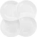 ZENFUN Set of 3 Porcelain Appetizer Platter with 4 Compartment, Flower-shaped Candy and Nut Serving Tray Snack Serving Plate Dishes for Vegetables, Fruit, Dessert, 8.5'' x 8.5'', White
