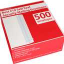 #10 Envelopes Letter Size Self Seal | 500 Business Mailing Security Peel and Sealing Envelope | 100% Tinted | no 10 White Windowless Legal Regular Plain Envelops Pack | 4-1/8 x 9-1/2 Inches | 24 LB