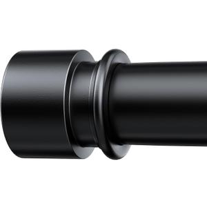 Curtain Rods for Windows 32 to 150 Inches - Black 1 Inch Diameter Curtain Rods, Adjustable Heavy Duty Long Curtain Rod with End Cap Style, Easy Installation and Modern Design