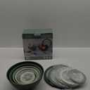 COOK WITH COLOR Mixing Bowls with TPR Lids - 12 Piece Plastic Nesting Bowls Set includes 6 Prep Bowls and 6 Lids - Microwave Safe (Sage)