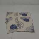Blue Gray Placemat Dahlia Pinnata Flower Beige Burlap Waterproof Rectangular Place Mats Modern Washable Farmhouse Table Top Decor for Kitchen Dining Home Party Indoor Outdoor 12 x 18 Inch
