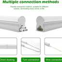LightingWill T5 Integrated Fixture 4FT, Daylight White 6000-6500K, 20W, Linkable LED Shop Light, LED Ceiling and Under Cabinet Light,Corded Electric with Built-in ON/Off Switch, 4 Pack