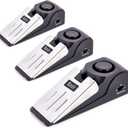 Door Stop Alarm, Door Stopper with 120DB Security Alarm, Floor Wedge Doorstop for Travel Apartment Home House (Pack of 3) (Black)