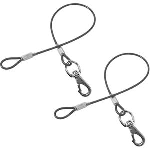 Chew Proof Dog Leash - 2Pack Metal Cable Lead,No Tangle Multiple Dog Leashes for Dogs- Heavy Duty Leash Extender for Collars & Harnesses(2 Pack Black, 20in/50cm)