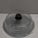 2 in 1, Tall Glass Microwave Splatter Cover for Food & Microwave Place Mat, Plate Splatter Guard Lid with Silicone Handle Knob, Cookware & Bakeware Serving Dish Cover, Food Grade, No Plastic, 10in