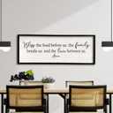 Bless the Food Before Us Sign Wall Decor 32''12'' Large Farmhouse Dining Room Wall Decor Framed Wood Rustic Home Wall Art Kitchen Decoration (Black)