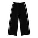 SOBOWO Girls Wide Leg Pants Kids Solid Color Floral Elastic Waist Baggy Casual School Straight Leg Pants Trousers Size 5-6 Years